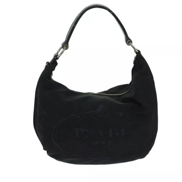 PRADA Shoulder Bag Nylon Black Auth - Picture 1 of 16